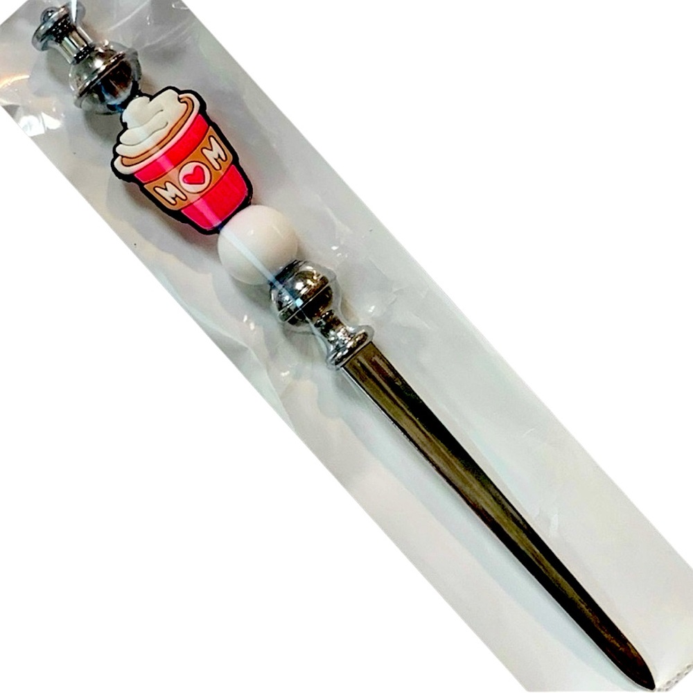 Mom & Coffee Themed Sliver, Pink, & white Letter opener - Picture 2 of 6